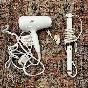 T3 curling iron and hair dryer